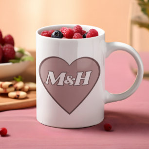 Valentines Day Couple Initials Coffee Mug