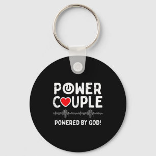 Valentines Day Couple Powered God Christian Men Wo Key Ring