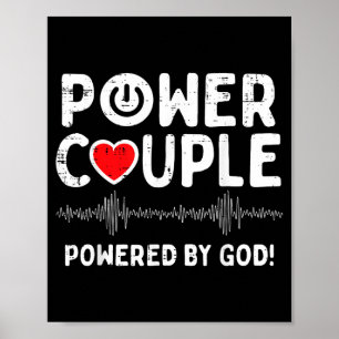 Valentines Day Couple Powered God Christian Men Wo Poster