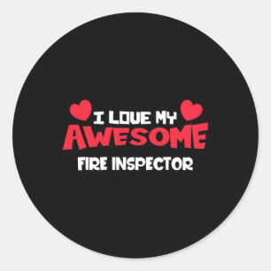 Valentines Day Couples Career Love My Awesome Fire Classic Round Sticker