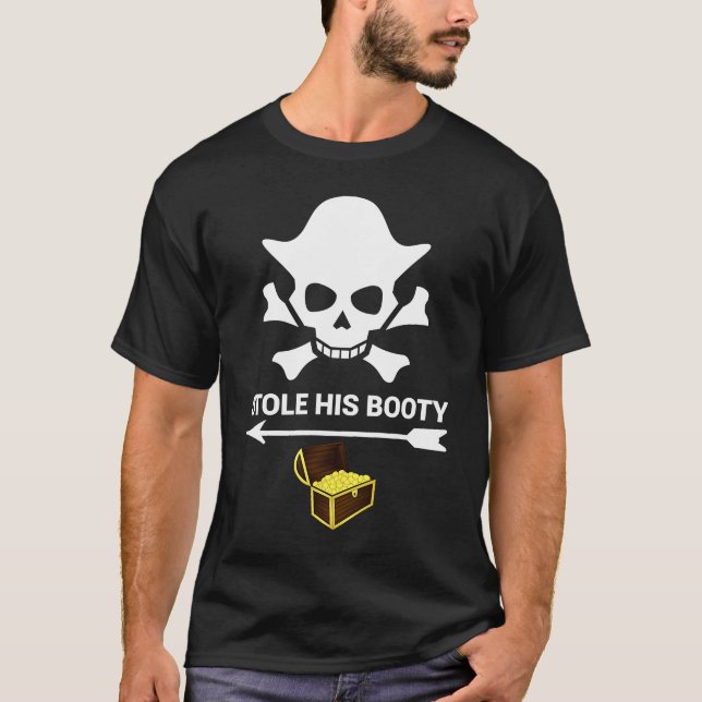 Valentine's Day Couples Costume  Pirate Men Women T-Shirt (Front)