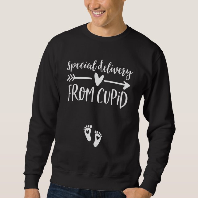 Valentines Day Couples Pregnancy Announcement Shir Sweatshirt (Front)