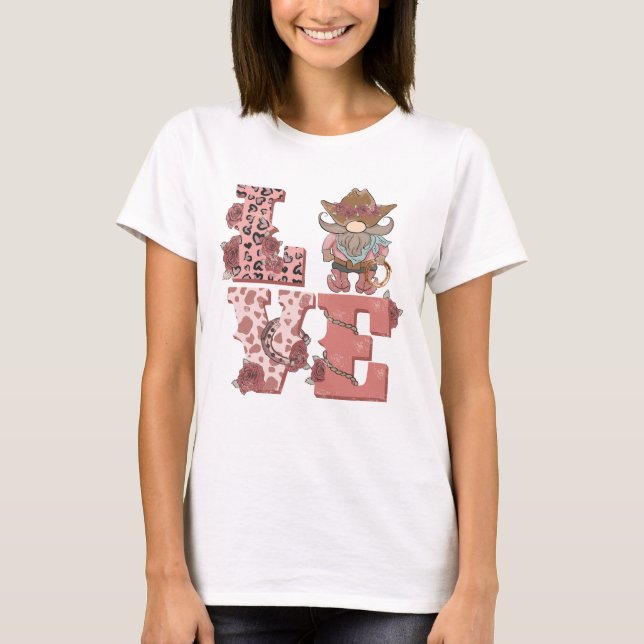 Valentine's Day Cowboy Gnome T-Shirt (Front)