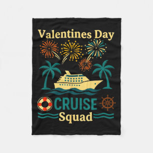 Valentines Day Cruise Squad 2026 For Couples Match Fleece Blanket