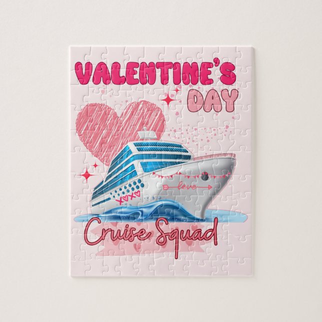 Valentine's Day Cruise Squad Vacation Group Matchi Jigsaw Puzzle (Vertical)