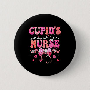 Valentines Day Cud’s Favorite Nurse Heart Girl Wom 6 Cm Round Badge