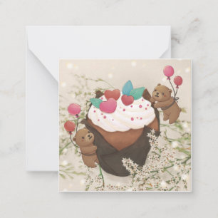 Valentine's Day: Cupcake & Teddy Bears Card