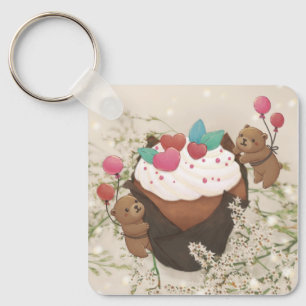 Valentine's Day: Cupcake & Teddy Bears Key Ring
