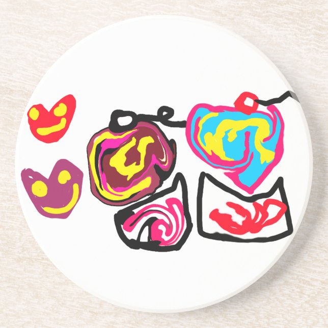 valentine's day cupcakes coaster (Front)