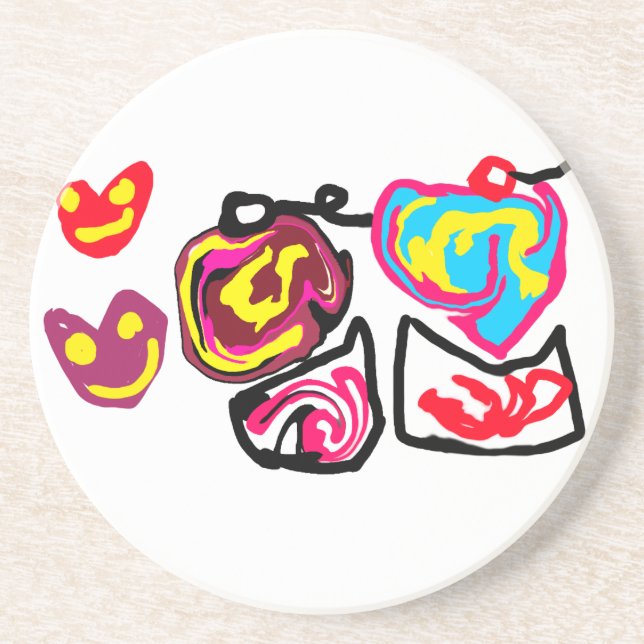 valentine's day cupcakes coaster (Front)