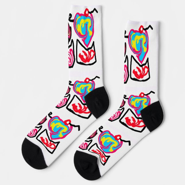valentine's day cupcakes socks (Left)