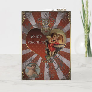 Valentine's Day - Cupid blacksmith hearts. Holiday Card