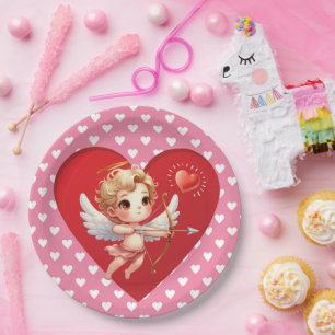 Valentines Day Cupid Paper Plate