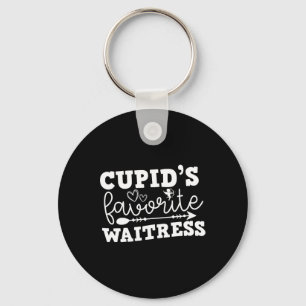 Valentine's Day Cupid's Favorite Waitress Key Ring