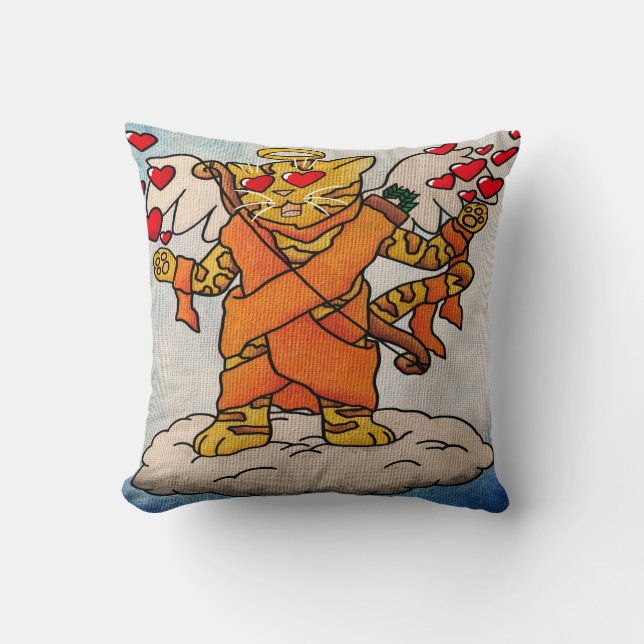 Valentine's Day Cupid's Love Cat Cushion (Front)