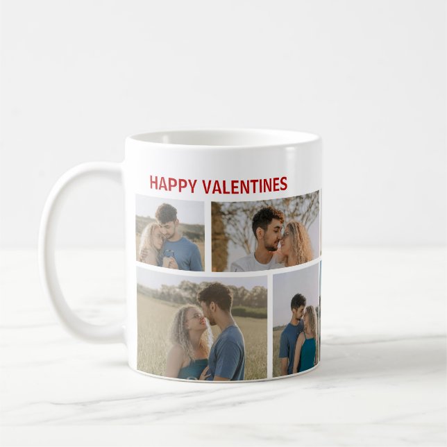 Valentines Day Custom 10 Photos Coffee Mug (Left)