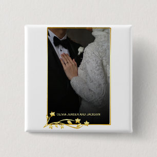 Valentine's Day Custom Couple Photo 15 Cm Square Badge