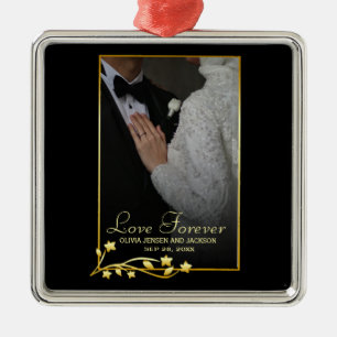 Valentine's Day Custom Couple Photo Metal Ornament