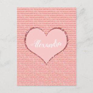 Valentine's Day Custom Monogram Holiday Postcard