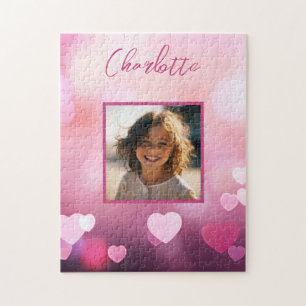 Valentine's Day Custom Photo and Personalised Name Jigsaw Puzzle