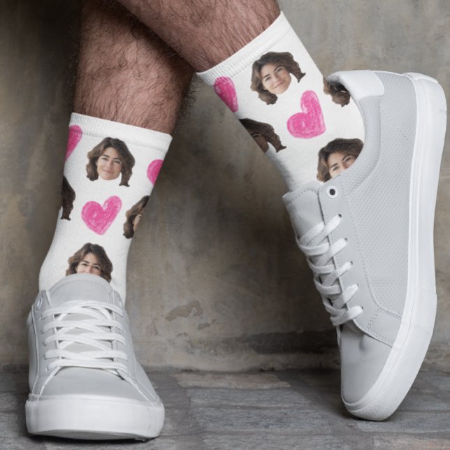 Valentine's Day Custom Photo Face  Socks (Creator Uploaded)