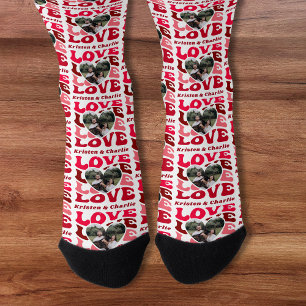 Valentine's Day Custom Photo Matching Couple Love Socks