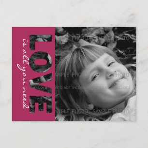 Valentines Day Custom Photo Postcard Love is...