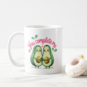 Valentine's Day Cute Avocado You Complete Me Coffee Mug