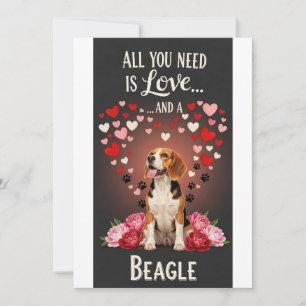 Valentine's Day Cute beagle Photo Cuddle  Holiday Card