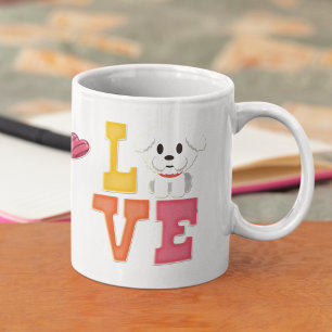 Valentine's Day Cute Bichon Frisé Pet Dog Lover Coffee Mug