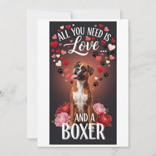 Valentine's Day Cute boxer Photo cuddle Holiday Card