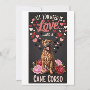 Valentine's Day cute cane corso dog Photo   Holiday Card