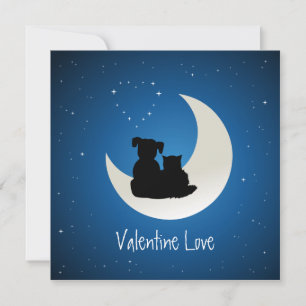 Valentine's Day Cute Cat Dog Love Holiday Card