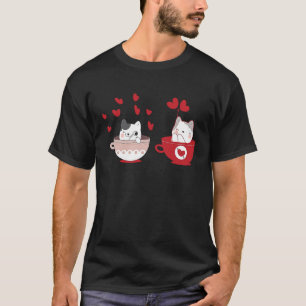 Valentines Day Cute  Cats Boyfriend Girlfriend T-Shirt