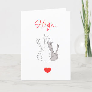 Valentine's Day Cute Cats Red Typography   Holiday Card