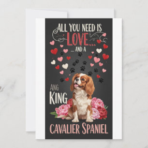 Valentine's Day Cute cavalier spaniel dog Photo  Holiday Card