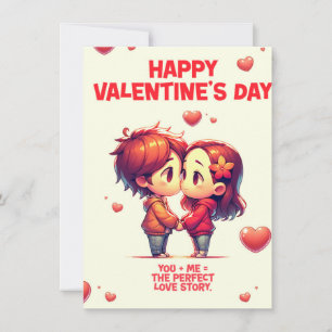 Valentines Day Cute Couple Greeting Card
