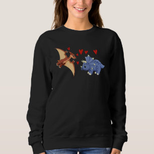Valentines Day Cute Dinosaurs  Boyfriend Girlfrien Sweatshirt