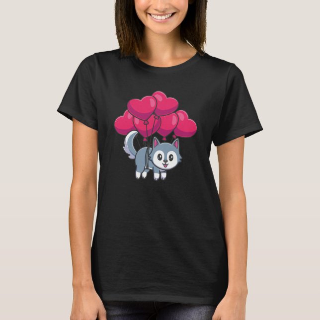 Valentines Day Cute Dogs Love Boyfriend Girlfriend T-Shirt (Front)