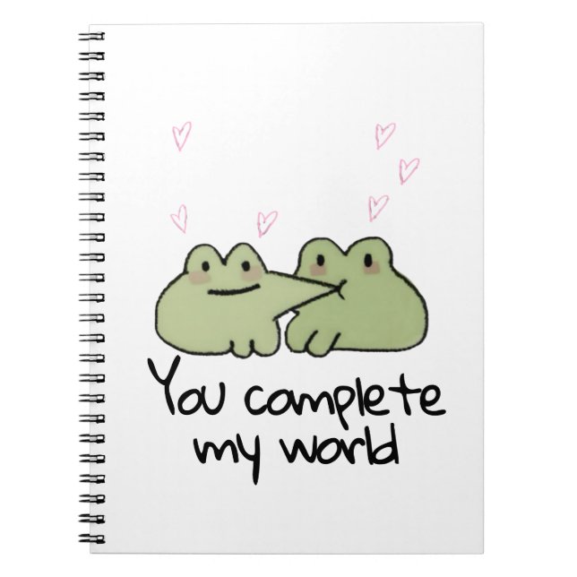 Valentine's Day Cute Frog Love Couple  Notebook (Front)