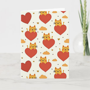 Valentines Day Cute Heart Cat Card