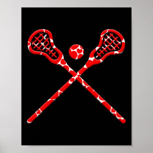 Valentine's Day Cute Heart Lacrosse Lover Sports P Poster