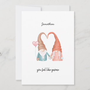 Valentine's Day Cute Love Gnome Funny Pun Holiday Card
