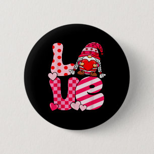 Valentines Day Cute Love Heart Gnome Funny Gnome L 6 Cm Round Badge