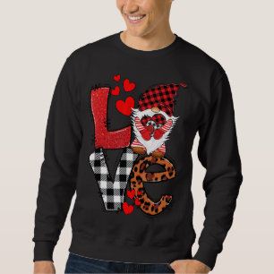 Valentines Day Cute Love Heart Gnome White Buffalo Sweatshirt