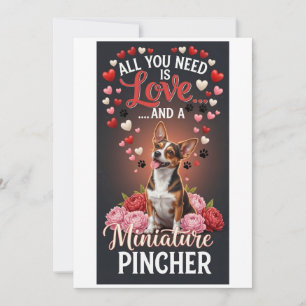 Valentine's Day Cute miniature pincher Photo  Holiday Card