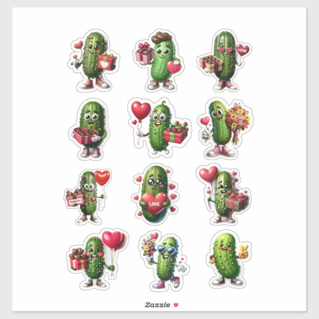 Valentine's Day Cute Pickle  (Sheet)