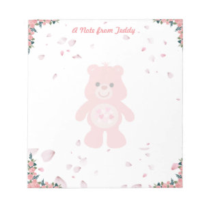 Valentine's Day Cute Pink Teddy Bear Notepad