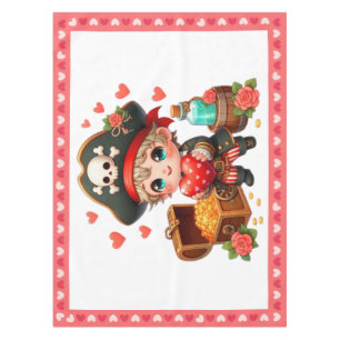 Valentine's Day cute pirate Tablecloth