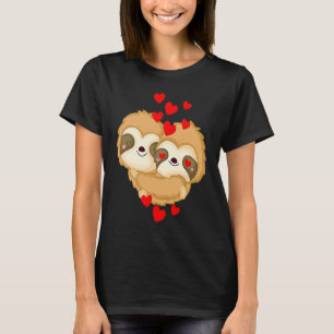 Valentines Day Cute Sloth  Boyfriend Girlfriend T-Shirt
